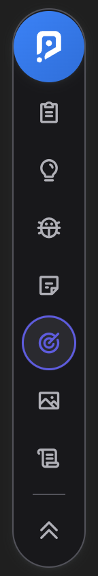 PluckShot vertical Floating Toolbar for sidebar placement